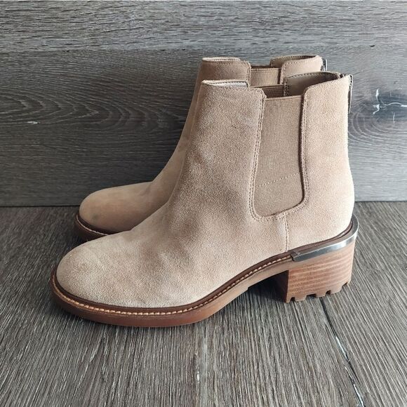 Vince Camuto Kelivena Suede Chelsea Boots in Tortilla Size 7 - Picture 4 of 8